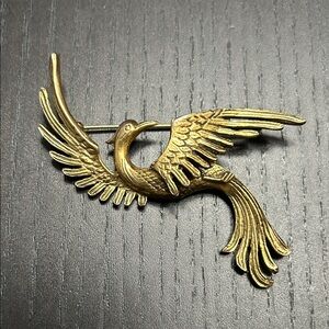 Art Deco Golden Bird Pin